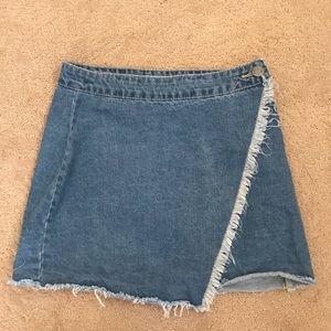 Denim wrap skirt